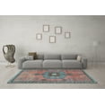 thumbnail image 3 of Ahgly Company Indoor Square Persian Light Blue Traditional Area Rugs, 5' Square, 3 of 4