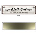 thumbnail image 2 of With God All Things Are Possible Sign and Decor, Spiritual Decor, Christian Decorations, Jesus and God, Bible Verses Wall Decor, Scripture Wall Art, 4x16 Inch Metal Sign, 2 of 5