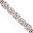 thumbnail image 2 of 4.65 Ct SI/HI Baguette Diamond Link Chain Bracelet Solid 18k Yellow Gold Jewelry, 2 of 4