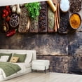 thumbnail image 2 of Peel and Stick Wallpaper Waterproof spices herbs border rustic wood kitchen table food Wall Mural Decor Self Adhesive and Removable 69in x 98in, 2 of 8