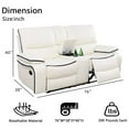 thumbnail image 4 of Manual Leather Recliner Chair Reclining Sofa Chair with Storage Console & Cup Holder for Living Room, White, 4 of 6