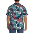 thumbnail image 3 of Sikiie Fish In The Wave Men's Wrinkle Free Untucked Cuban Shirt Business Casual Button Down Shirts Short Sleeve ShirtSmall, 3 of 5