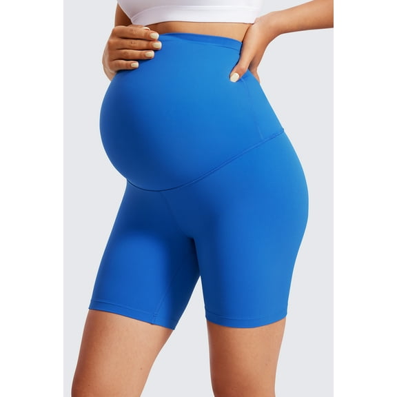CRZ YOGA Womens Butterluxe Maternity Biker Shorts Pregnancy Yoga Workout Leggings 6"