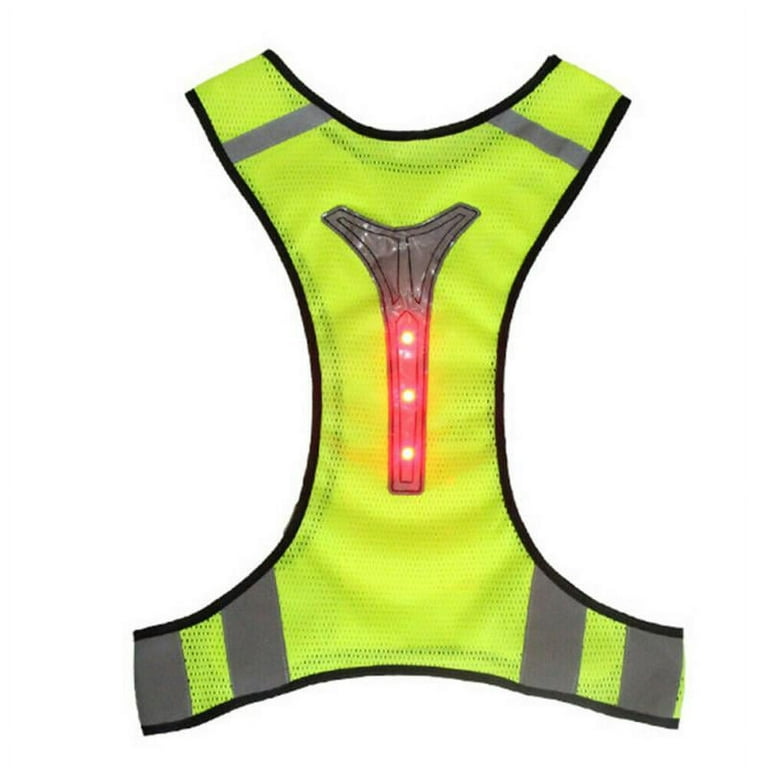1Pcs LED Reflective Running Vest, High Visibility Warning Lights for Runners, Adjustable Elastic Safety Gear Accessories for Men/Women Night Running