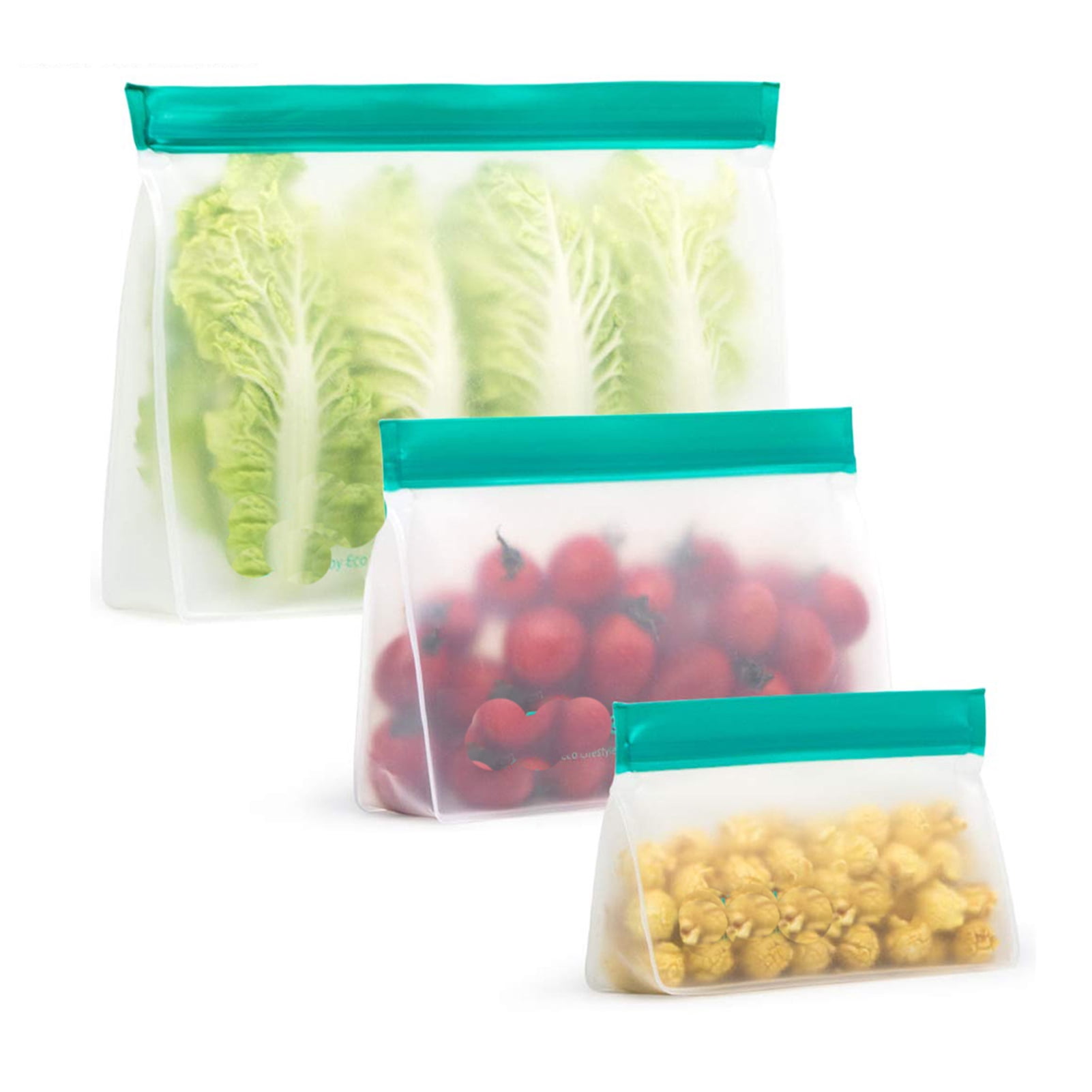 Reusable PEVA Food Fresh Preservation Bag Fruit Vegetable Storage Sealed Pouch