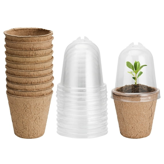 Seed Starter Pots Seedling Planter With Humidity Dome Transparent Cover Vegetables Pulp Seedlings Planting Pots