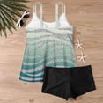 thumbnail image 5 of Frostluinai Tankini Swimsuits for Women Striped Bathing Suits Two Piece Color Block Adjustable Strap Boyshorts Beach Swimwear Gifts, 5 of 6