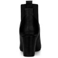 thumbnail image 4 of BLISSFUL STEP Women's Chelsea Square Toe Block Heels Boots, 4 of 7