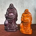 thumbnail image 2 of Rosewood carved Maitreya Buddha statue with a large belly, a wooden handicraft, a home gift., 2 of 4