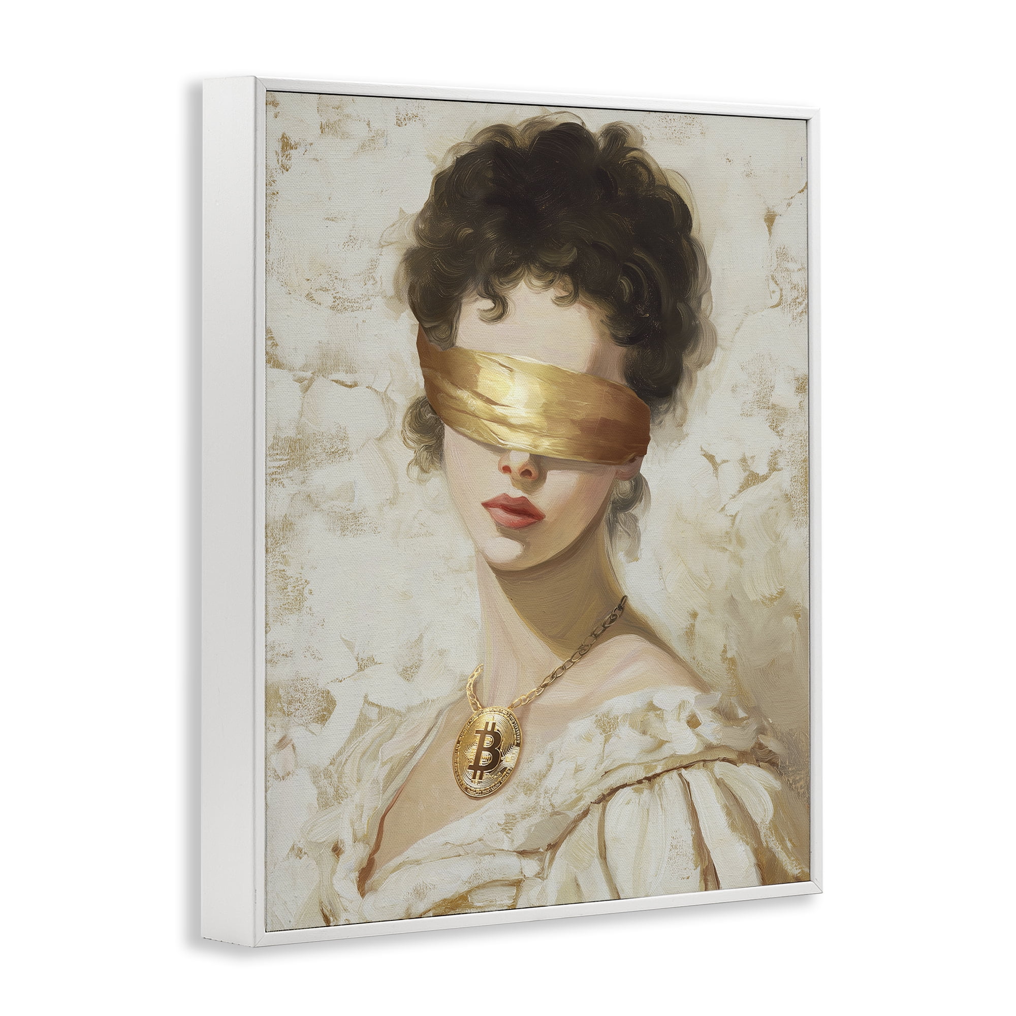 Stupell Industries Crypto Veil Portrait White Framed Giclee Art, design by Svetlana Aleynikova
