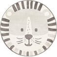 thumbnail image 4 of Unique Loom Whimsy Kids Collection Area Rug - Lion (5' 3" Round Gray/Black) Perfect For Kids Bed Room/Nursery Room/Living Room/Class Room/Play Room, 4 of 5