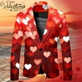 thumbnail image 2 of CONZONE Valentines Suit Jacket for Men Casual Men's Blazer Valentine's Day Love Heart Graphic One Button Elegant Slim Fit Dress Jacket for Performance,Prom,Wedding, 2 of 4