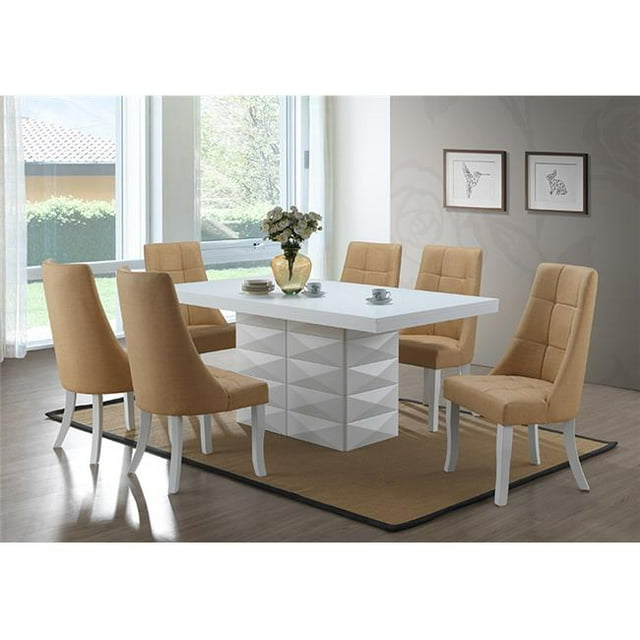 D2D Technologies Vinyl Kitchen Dinette Dining Side Chairs, Yellow (Set of 2)