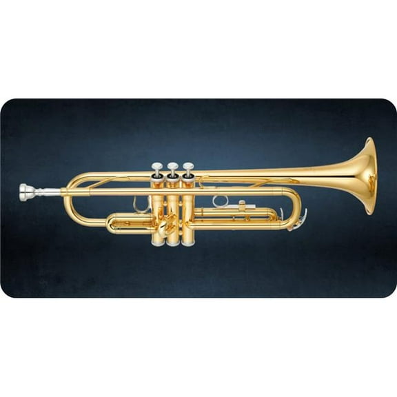 Trumpet Centered Photo License Plate