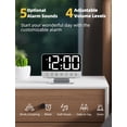 thumbnail image 3 of Odokee Despertadores digitales para dormitorios: Atenuador de brillo número 5 grande y atrevido - Fácil de leer en toda la habitación - 5 sonidos de alarma 8 luces nocturnas - Plata, 3 of 5