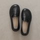 thumbnail image 3 of Zapatos de moda 2022 para mujer, estilo inglés, mocasines de oficina para mujer, zapatos casuales suaves de cuero genuino sólido simple, zapatos planos para mujer verdes, 3 of 5