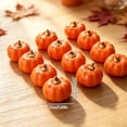thumbnail image 2 of 12 Pcs Small Artificial Pumpkins Fall Decorations, Fake Pumpkin for Autumn Harvest Halloween Thanksgiving Faux Pumpkins Home Table Decor, 2.9 x 2.5 Inch, 2 of 5
