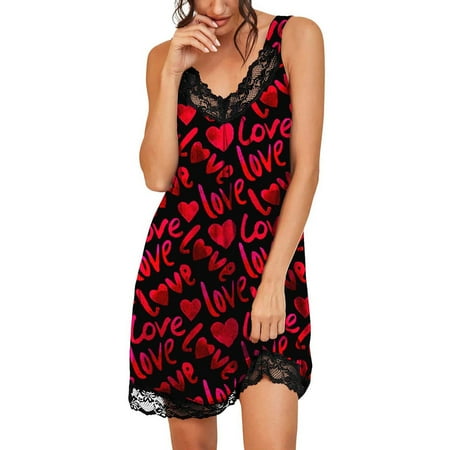 

Women Print Deep V Pajamas Sleeveless Lace Lingerie Sleepwear Blouse Dress Note Buy One Size Up Or Two Sizes Up