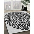 thumbnail image 2 of Ahgly Company Indoor Round Patterned Charcoal Black Novelty Area Rugs, 8' Round, 2 of 6