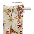 thumbnail image 5 of Retro Leaves Linen Curtain Valance for Bedroom/Bathroom/Kitchen/Office/Living/Dining Room Windows, Botanical Leaves Flower Animal Birds Rod Pocket Topper Decorative Cafe Drapes Panel 42"x18", 5 of 6