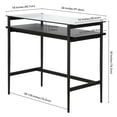 thumbnail image 5 of Maklaine 36" Modern Blackened Bronze/Black Grain Metal/Glass Home Office, 5 of 11