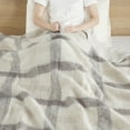 thumbnail image 2 of Woolrich Bloomington Mid-Century Faux Mohair to Sherpa Fabric Throw in Ivory, 2 of 5