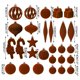 thumbnail image 3 of 28-Pack Flocked Shaped Christmas Balls Decorative Ornaments For Christmas Tree, 3 of 7