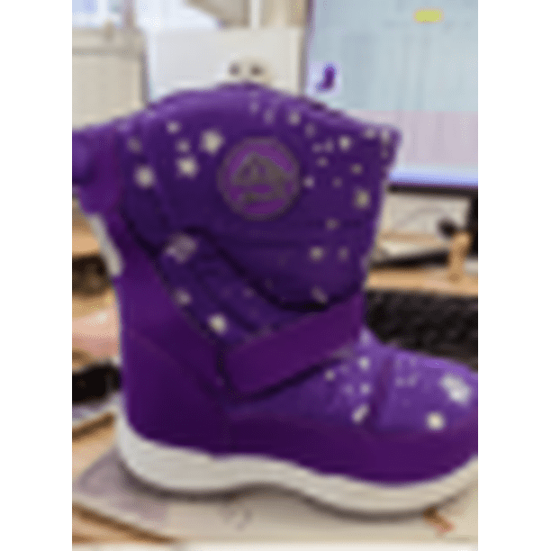 K KomForme Kids Snow Boots Waterproof Purple Heart Girls Winter Boot