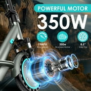 Electric Scooter for Adults 350W 8.5 Solid Tires Folding Commuting E-Scooter with APP and High Speed of 19MPH Blue
