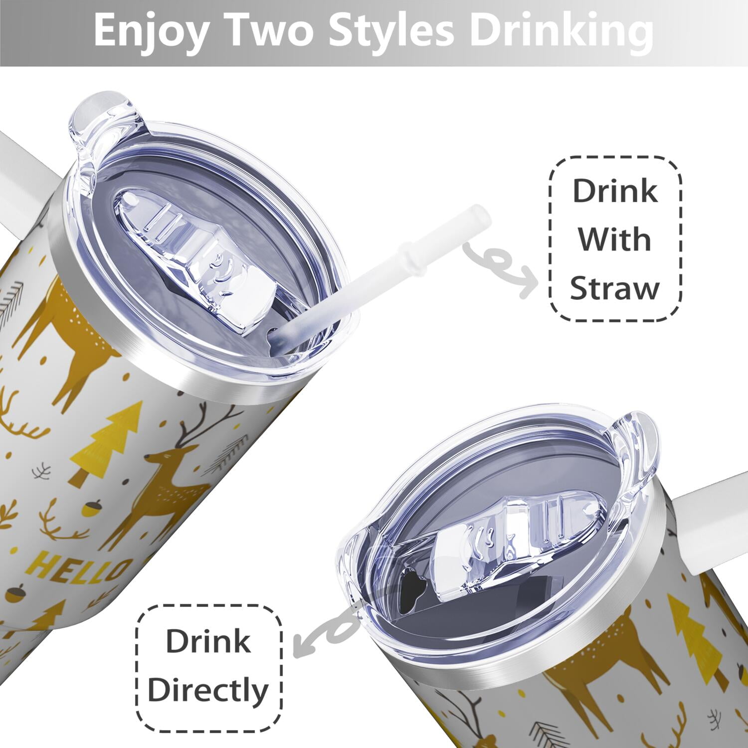 1pc 40 oz Christmas Tumbler with Lid and Straw Stainless steel Insulated tumblers Cute water bottle Travel/Gym coffee tumbler Gifts for Women/men