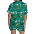thumbnail image 5 of Christmas Green Pajamas for Women Set Women Pajamas Graphic Printed Silk Satin Cute Sleepwear Buttons Short Sleeve Tops Shorts Sets Womens Sleepwear, 5 of 5