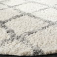 thumbnail image 3 of SAFAVIEH Berber Abel Geometric Shag Area Rug, Cream/Gray, 5'3" x 5'3" Round, 3 of 8