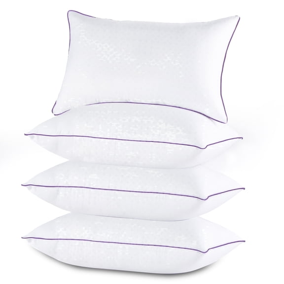 Sasttie Bed Pillows King Size Set of 4, Hotel Down Alternative Sleeping Bed Pillows for Side Back Stomach Sleepers