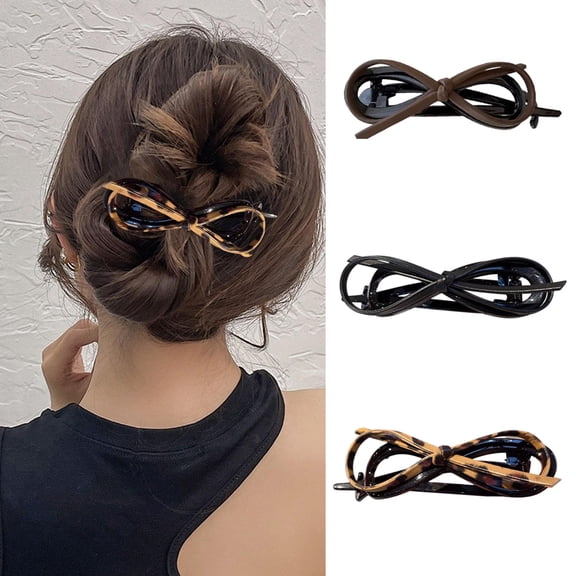 HEVIRGO Bow Hair Clip Twist Bow Hair Pin Snap Closure Hair Clip Barrettes Women Girls Hair Accessories for Everyday Wear Parties Weddings
