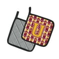 thumbnail image 2 of Carolines Treasures CJ1081-UPTHD Letter U Football Maroon and Gold Pair of Pot Holders, 7.5HX7.5W, multicolor, 2 of 2