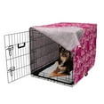 thumbnail image 2 of Women's Day Dog Crate Cover, Pattern of Circular Lady Portraits Symbolic 8 of March Design, Easy to Use Pet Kennel Cover for Medium Large Dogs, 35" x 23" x 27", Magenta Pale Pink Peach, by Ambesonne, 2 of 6