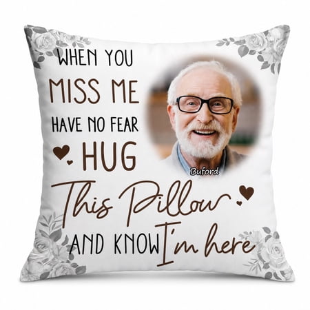 Custom Personalized Pillow with Photo, Memorial Gift for Remembering Loved One 16x16 Inch
