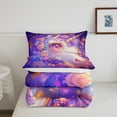 thumbnail image 5 of Unicorn Twin Comforter Set,Pink Flowers Bedding Set Bedroom,Romantic Sparkle Galaxy Stars Down Comforter Unicorn Purple with 1 Pillow Case, 5 of 7