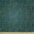 thumbnail image 2 of Ambesonne Leaves Fabric by the Yard Upholstery, Little Buds on Branches, 1 Yard, Dark Blue Green Yellow, 2 of 5