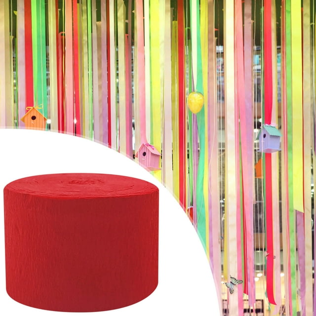 QTOCIO Bright Crepe Paper Roll 81inch/1 Count - Great For Stunning DIY Crafts Party Decor And More