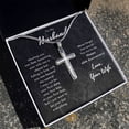 thumbnail image 3 of Meeting You Was Fate Husband 45th Anniversary Cross Necklace - Artisan Cross Necklace - Gift Box & Message Card, 3 of 5