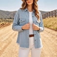 thumbnail image 7 of uublik Jeans Jacket for Women Blue Casual Turn Down Collar Button Down Outerwear Suitable for Daily Wear and Work, 7 of 7