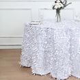 thumbnail image 4 of BalsaCircle 132" White Leaf Petals Taffeta Round Tablecloth Reception Catering Decorations, 4 of 8