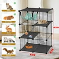 thumbnail image 2 of Cat Cage, 3-Tier DIY Catio Cat Enclosures, 24" x 16" x 36" Cat Playpen Indoor & Outdoor with Hammock, Detachable Metal Wire Kennel Cats Crate, 2x1x3 Exercise Place for 1-2 Kitten, 2 of 9