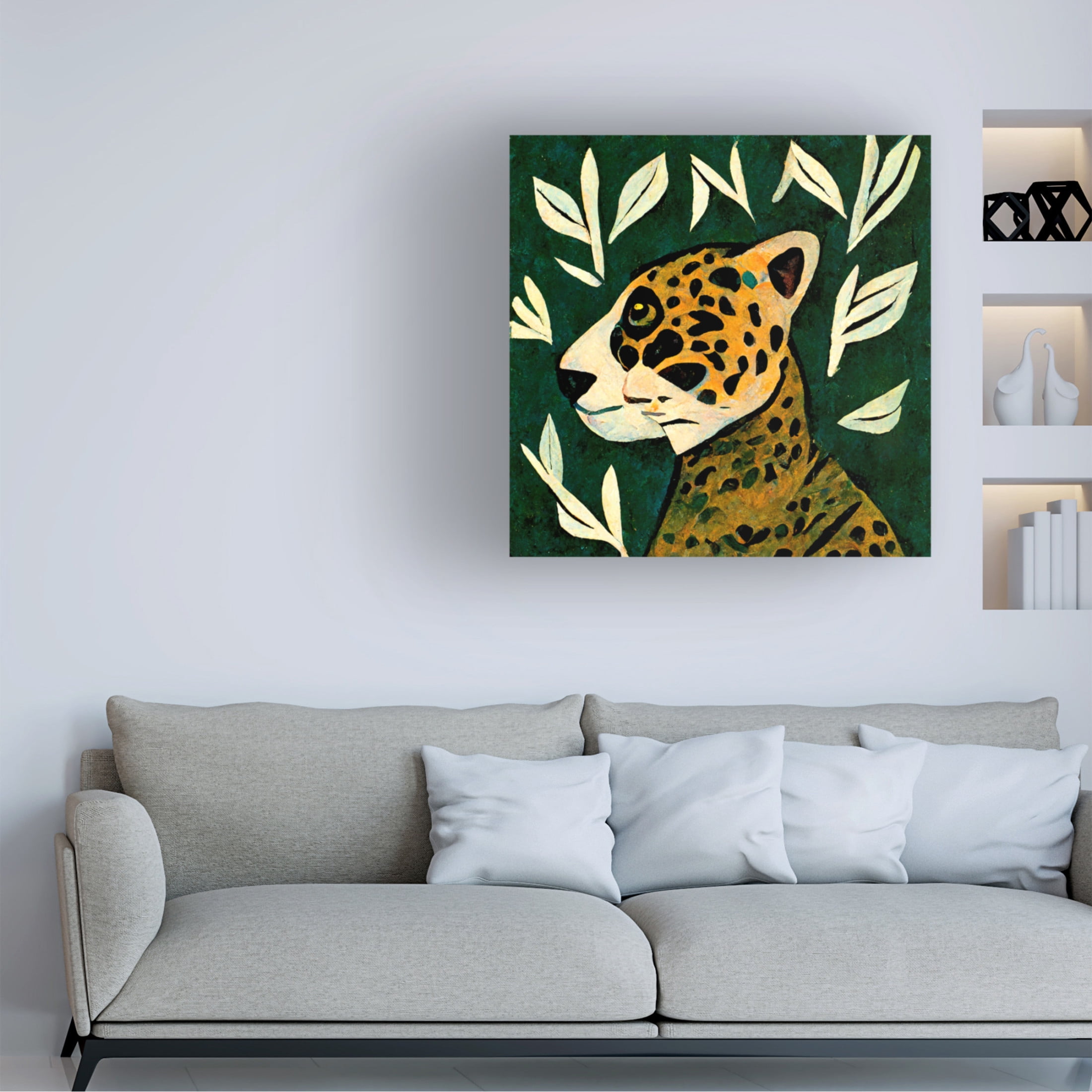 Canvas Wall Art - Treechild 'Tiger In Profile' Wall Art for Living Room, Bedroom, or Office D?cor by Trademark Fine Art - 18 x 18 Inches