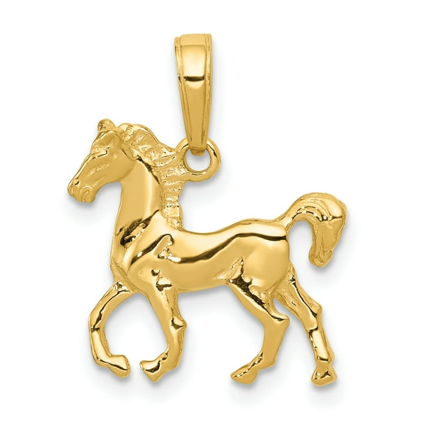 Pendentif cheval en or jaune