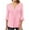 Pink, variant on Diufon Womens Dressy Tops Casual Ruffle 3/4 Sleeve Button V Neck Loose Shirts Trendy Solid Color Basic Blouse