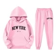 thumbnail image 3 of Kiijoy Girls Sweatsuit New York Print Hoodie Sweatpants Set, 2 Piece, Sizes 2-14, 3 of 3