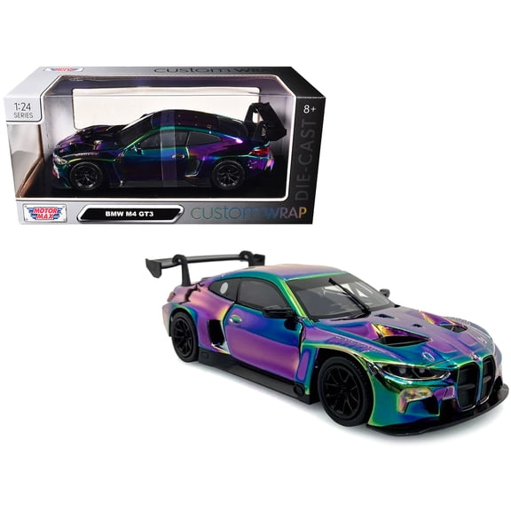 BMW M4 GT3 Chameleon Chrome "Custom Wrap" Series 1/24 Diecast Model by Motormax
