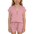 thumbnail image 6 of ZOYOEN Girls Fashion Outfit Sets- Casual Short Sleeve Loose Fit Soft Kids Summer Clothes Pink Size 10, 6 of 9
